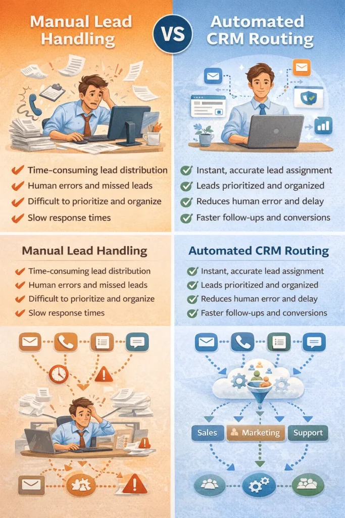 The speed advantage of an automated CRM pipeline using Make and n8n.