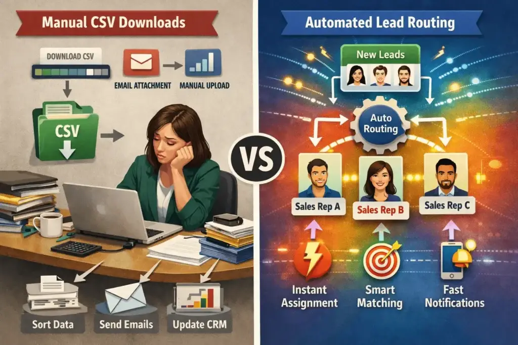The speed advantage of connecting Meta Lead Forms directly to Google Sheets automatically.
