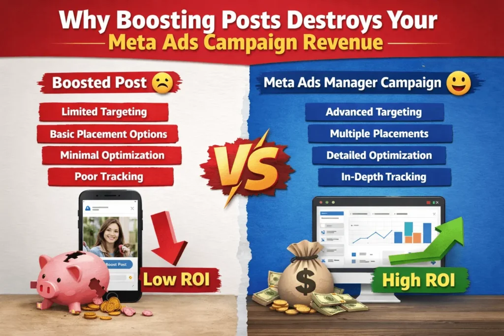 Why boosting posts destroys your Meta ads campaign revenue