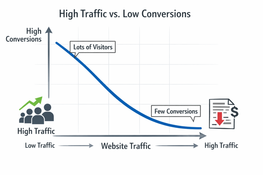 Analytics dashboard for a Nigerian e-commerce website showing traffic but no sales.