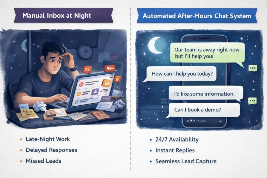 Preventing lead decay with after-hours chat systems